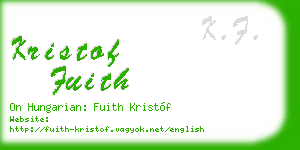 kristof fuith business card