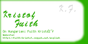 kristof fuith business card